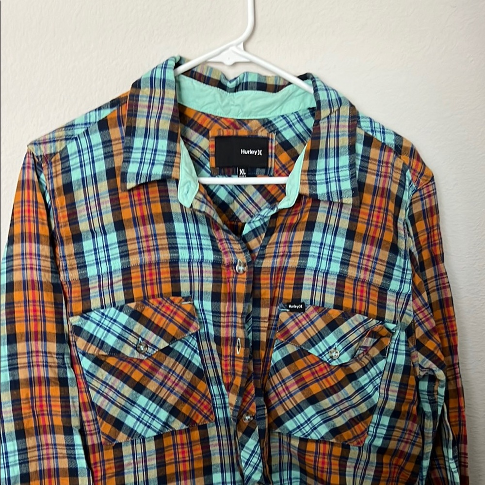 Hurley Colorful Plaid Shirt with Pockets
